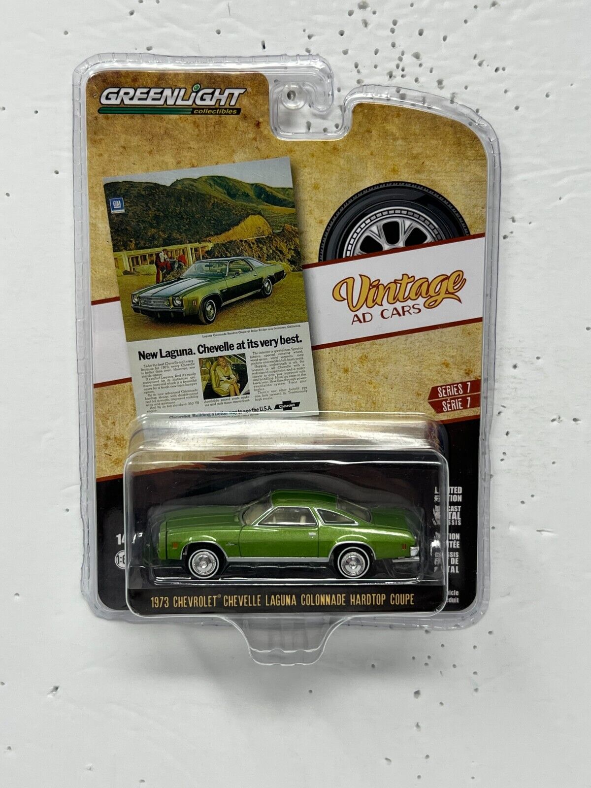 Greenlight Vintage Ad Cars 1973 Chevy Chevelle Laguna Hardtop Coupe 1:64 Diecast