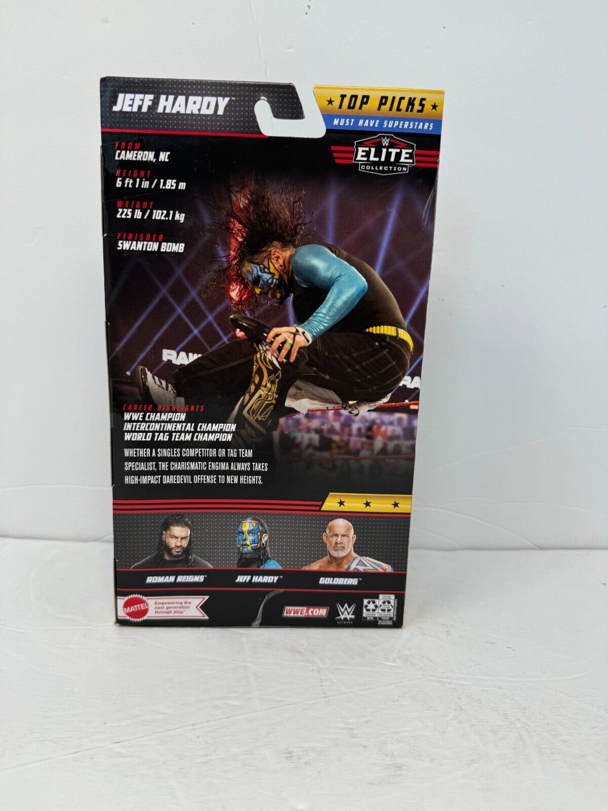 WWE Jeff Hardy Elite Collection Wrestling Superstar Action Figure Mattel