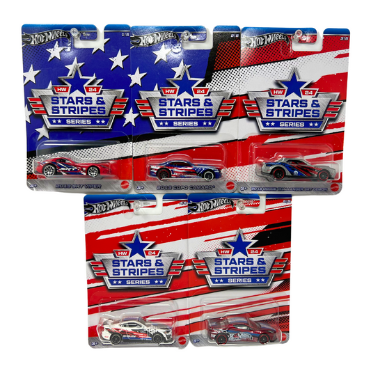 Hot Wheels 2024 Stars & Stripes Exclusives 1:64 Diecast Set of 5