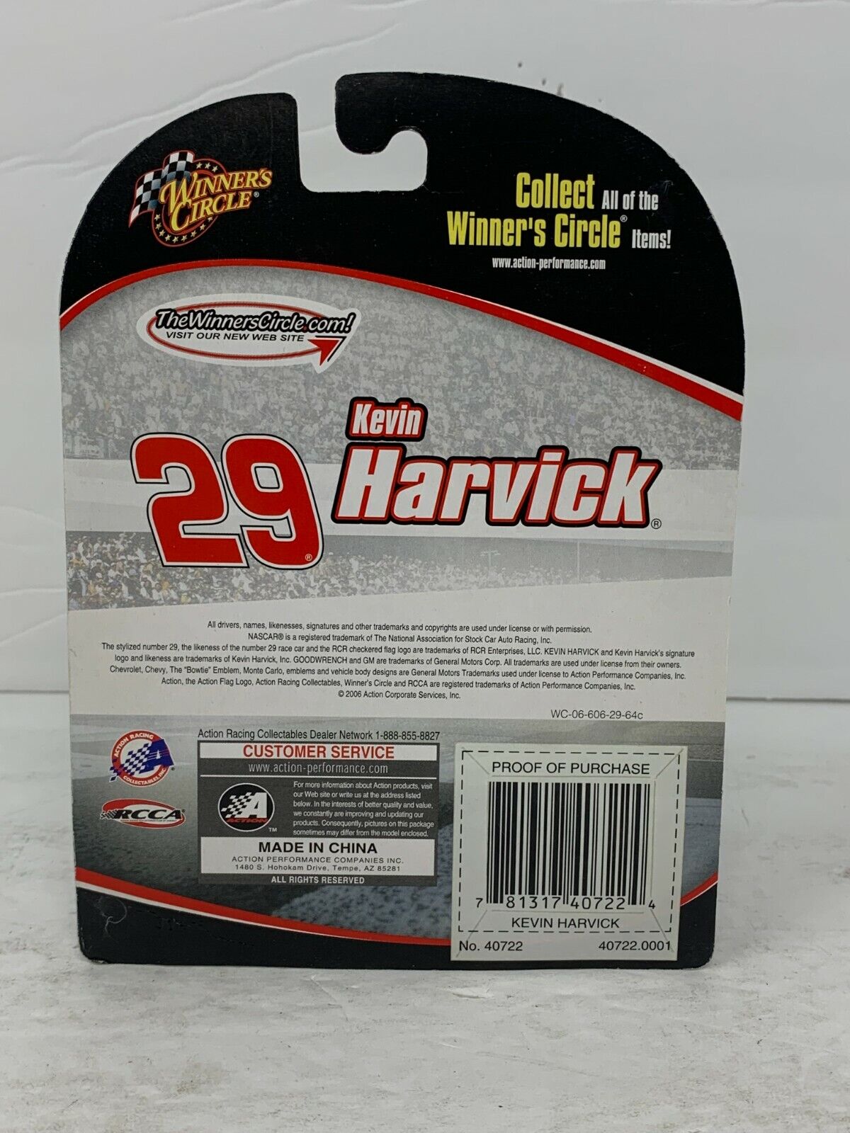 Winner's Circle Nascar #29 Kevin Harvick GM Goodwrench Hood Magnet 1:64 Diecast