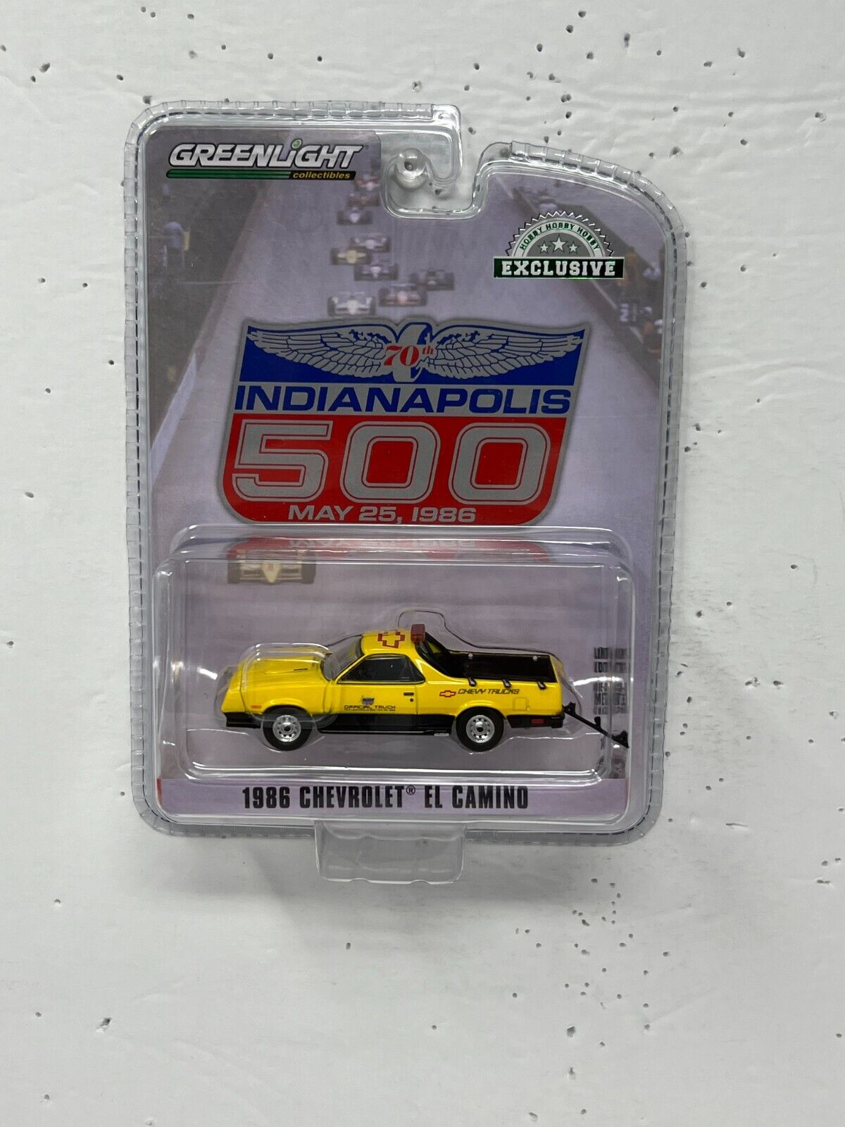 Greenlight Hobby Excl. Indianapolis 500 1986 Chevrolet El Camino 1:64 Diecast