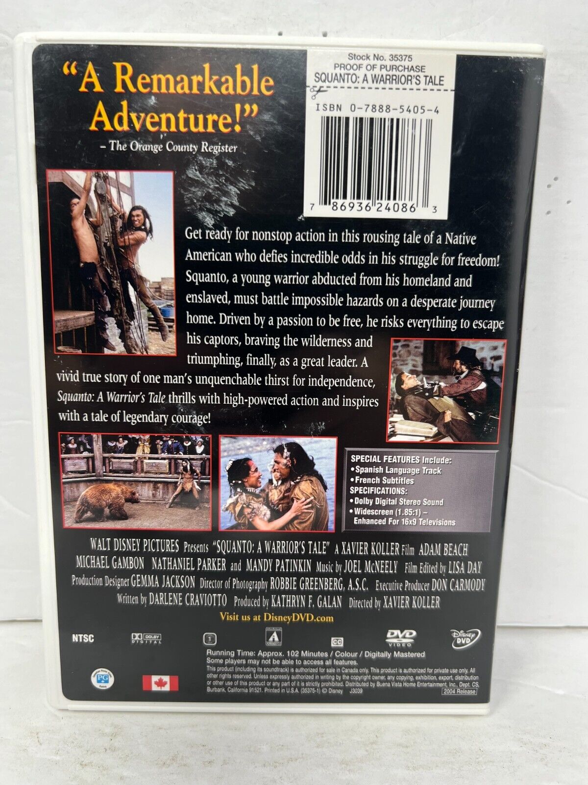 Squanto: A Warrior's Tale (DVD) Walt Disney Adventure