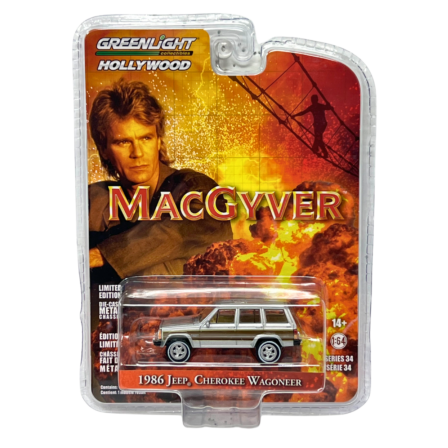 Greenlight Hollywood MacGyver 1986 Jeep Cherokee Wagoneer 1:64 Diecast