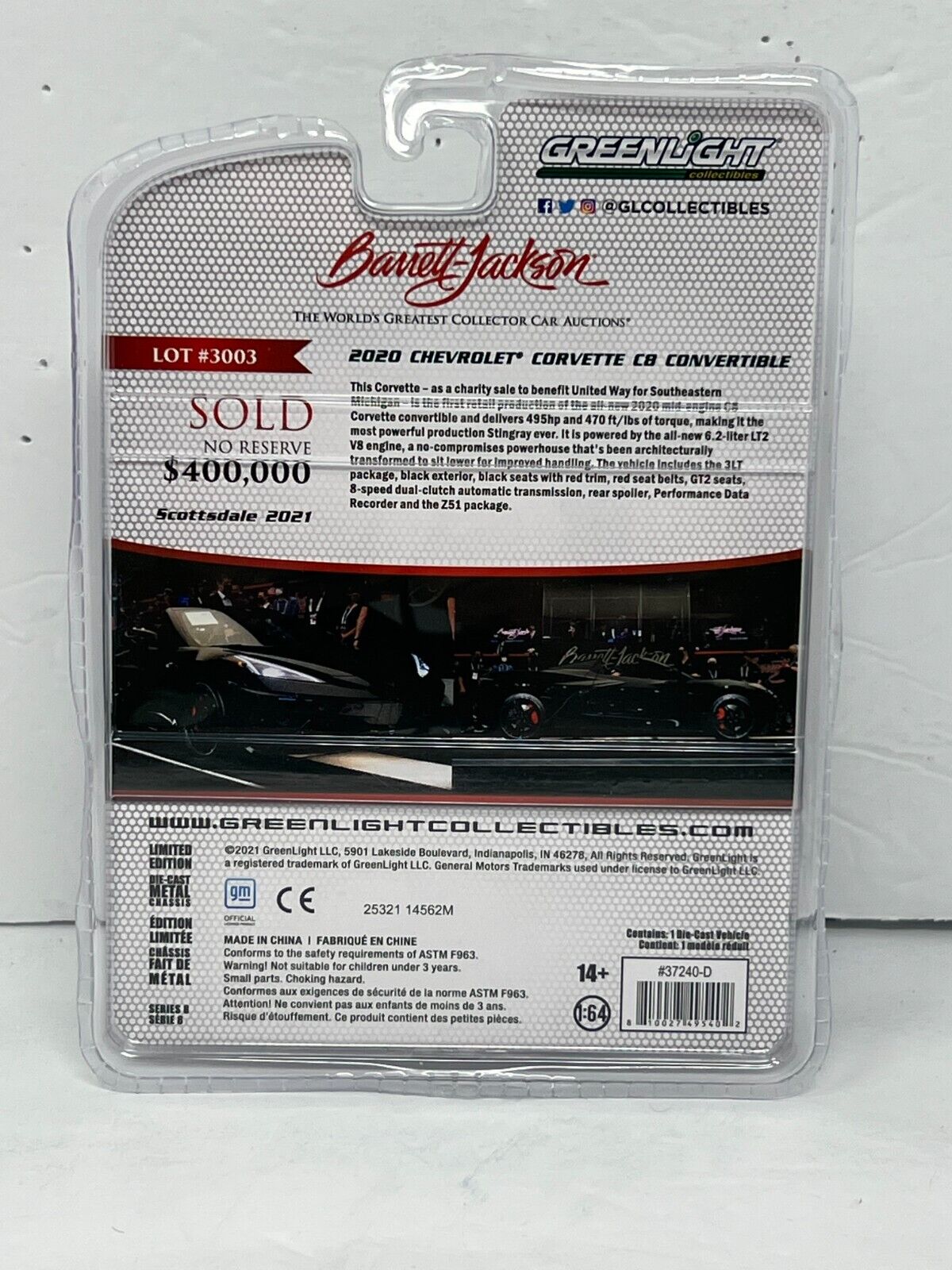 Greenlight Barrett-Jackson 2020 Chevrolet Corvette CB Convertible 1:64 Diecast