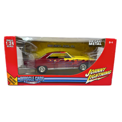 Johnny Lightning Muscle Car 1966 Chevy Nova SS 1:24 Diecast Metal Body & Chassis