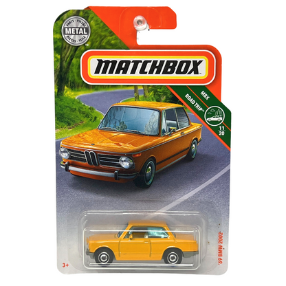 Matchbox Road Trip 1969 BMW 2002 1:64 Diecast Yellow