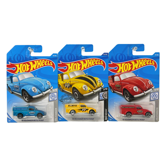 Hot Wheels 1949 Volkswagen Beetle Pickup 1:64 Diecast Lot of 3