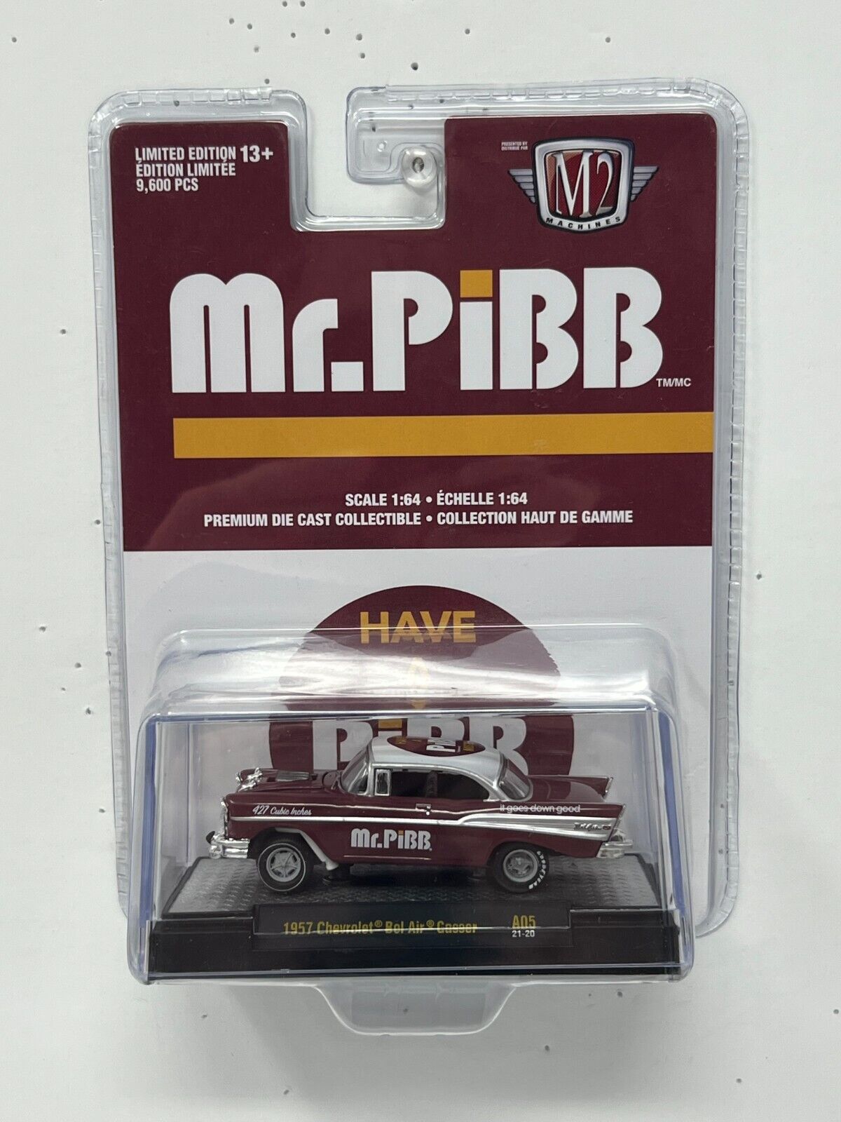 M2 Machines Mr. Pibb 1957 Chevrolet Bel Air Gasser 1:64 Diecast