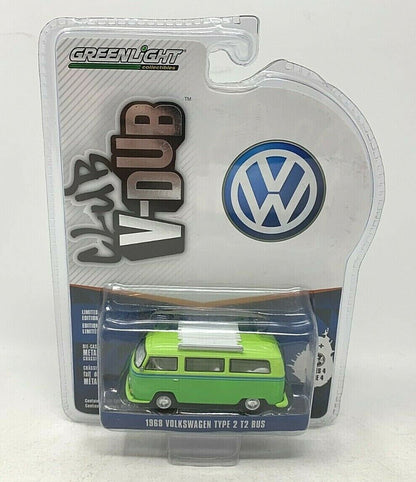 Greenlight 1968 Volkswagen Type 2 T2 Bus Club V-Dub 1:64 Diecast