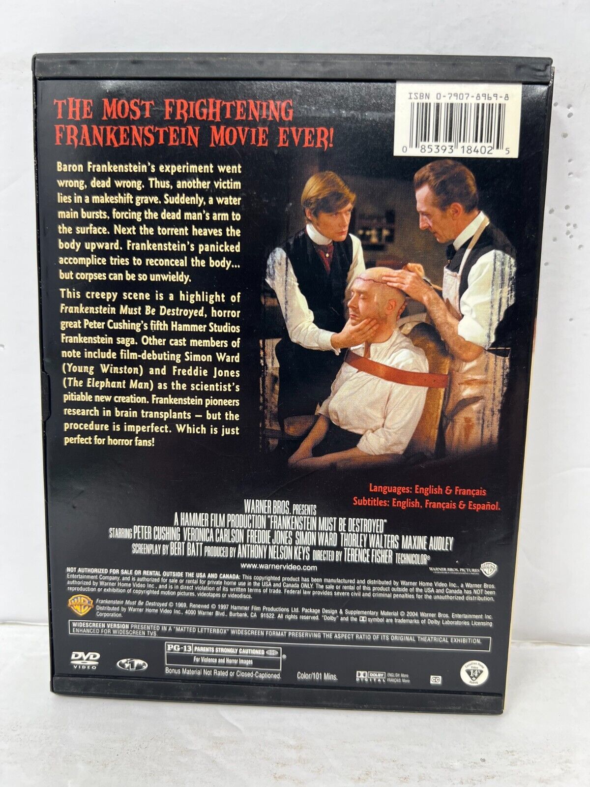 Frankenstein Must Be Destroyed (DVD) Horror Good Condition!!!