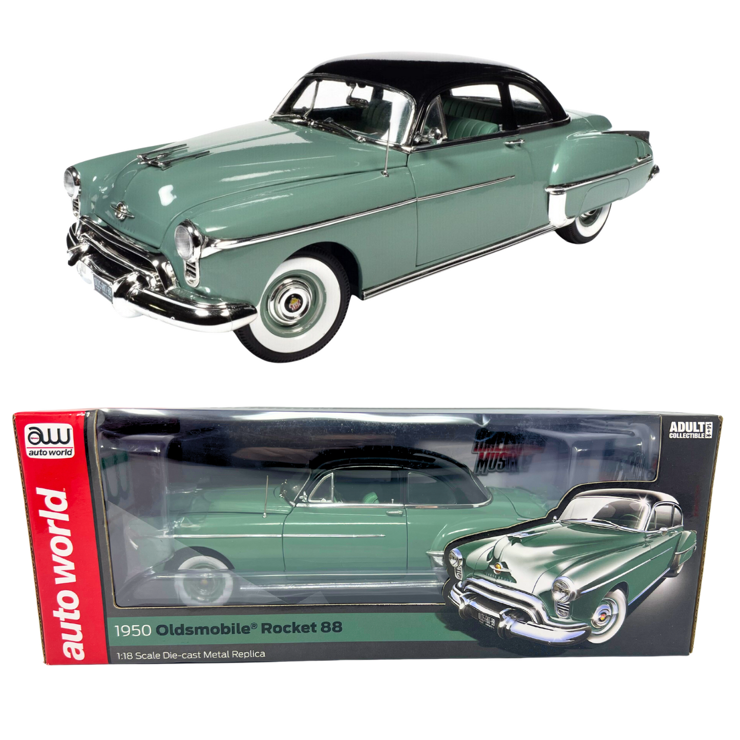 Auto World 1950 Oldsmobile Rocket 88 American Muscle 1:18 Diecast