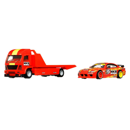 Hot Wheels Premium Nissan Silvia (S15) & Hauler #40 Team Transport 1:64 Diecast