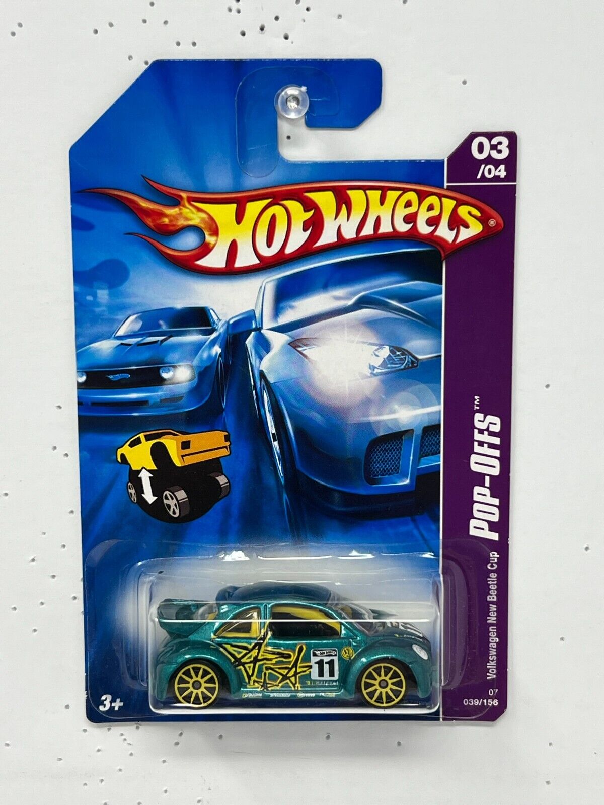 Hot Wheels Pop-Offs Volkswagen New Beetle Cup 1:64 Diecast