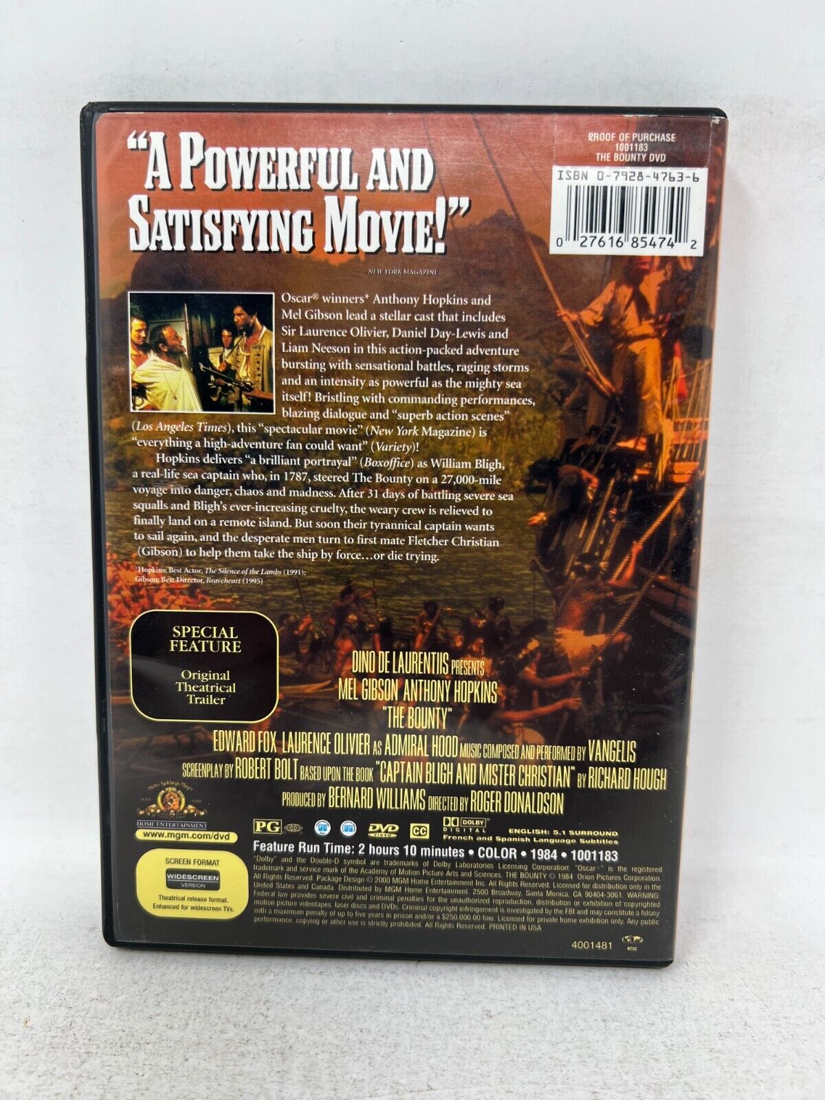 The Bounty (DVD) Adventure Movie Good Condition!!!