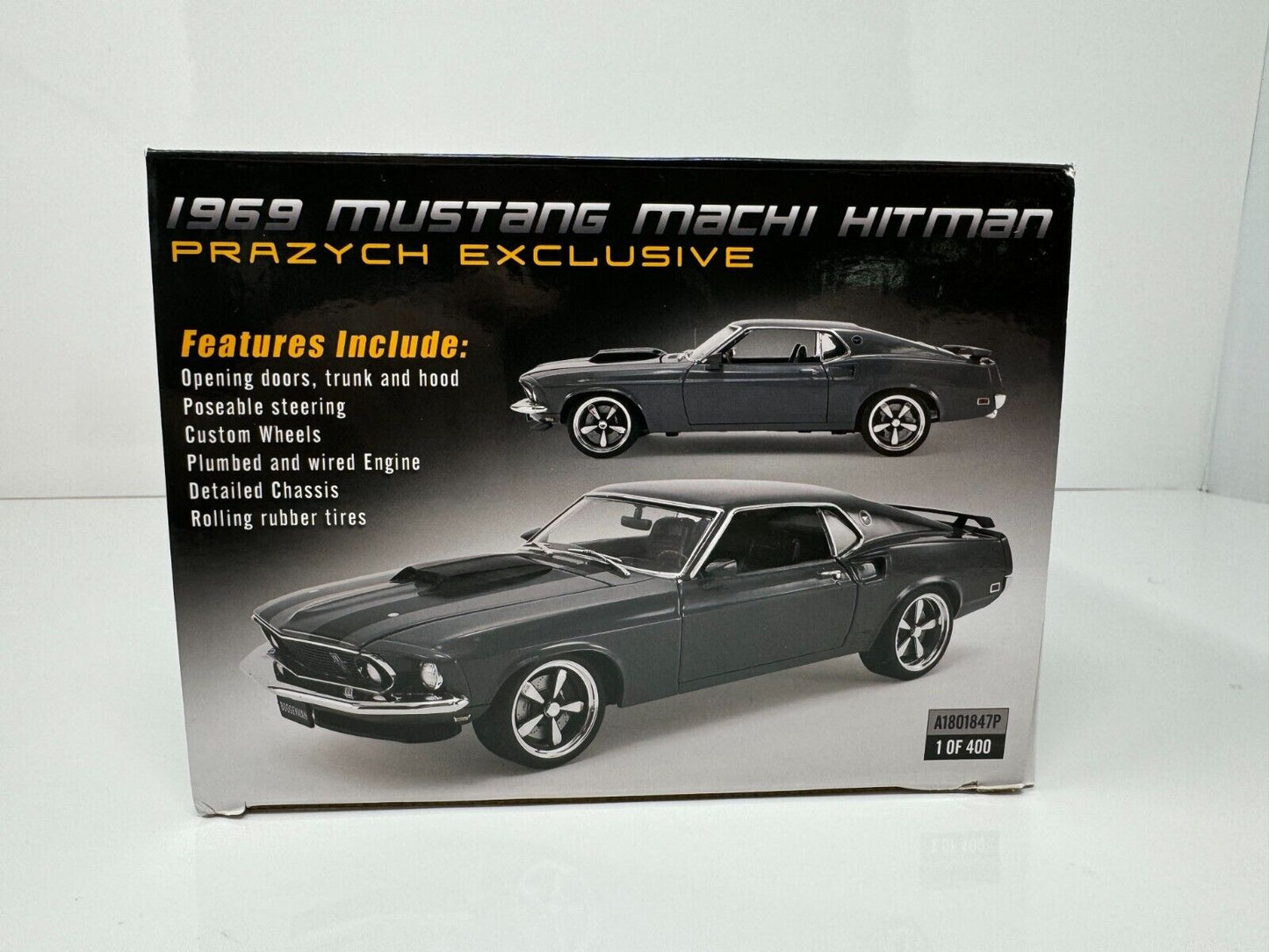 Acme 1969 Ford Mustang Mach 1 HITMAN Prazych Exclusive 1:18 Diecast 1 of 400