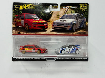 Hot Wheels Premium 1987 Ford Sierra Cosworth & 1993 Escort Cosworth 1:64 Diecast