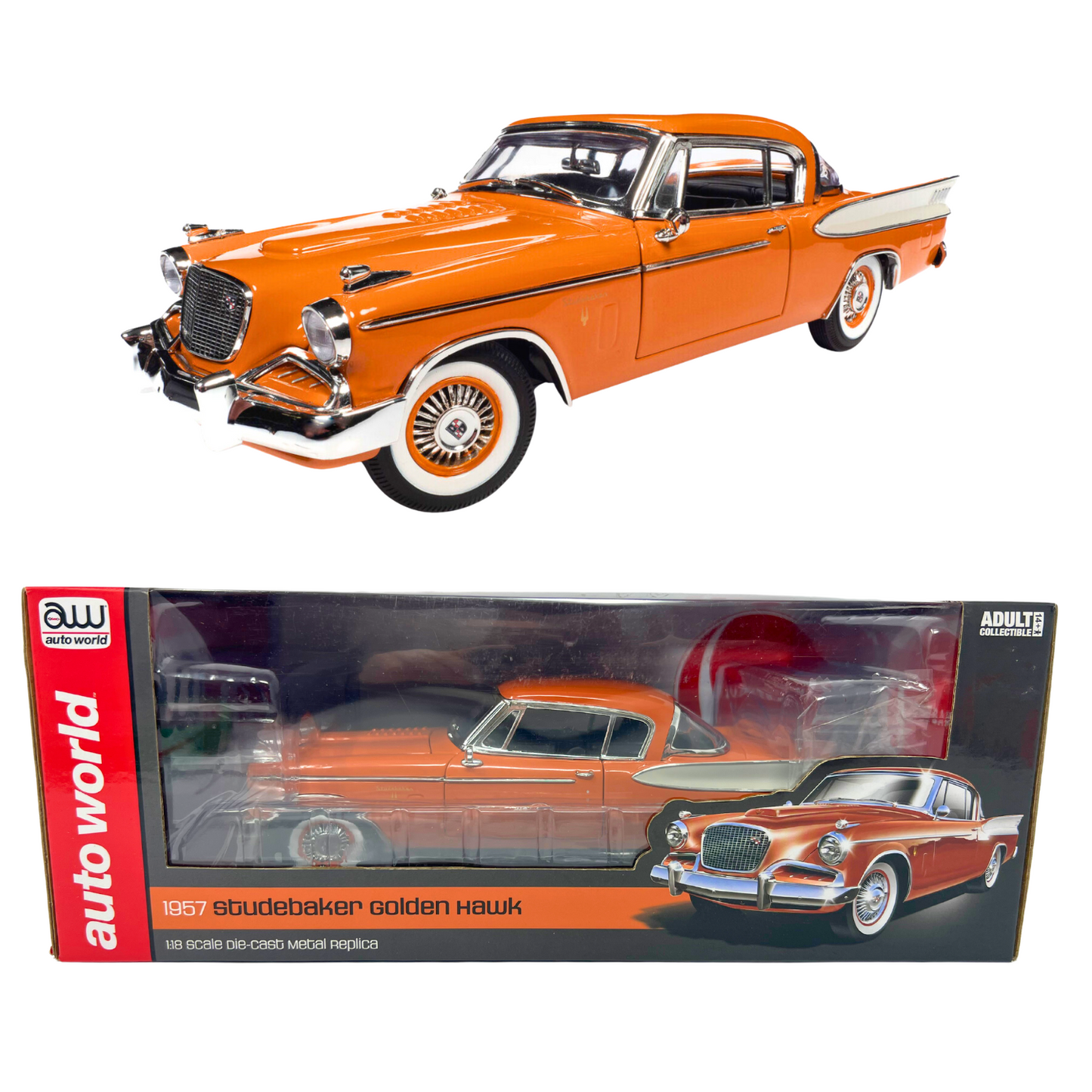 Auto World 1957 Studebaker Golden Hawk Hardtop American Muscle 1:18 Diecast