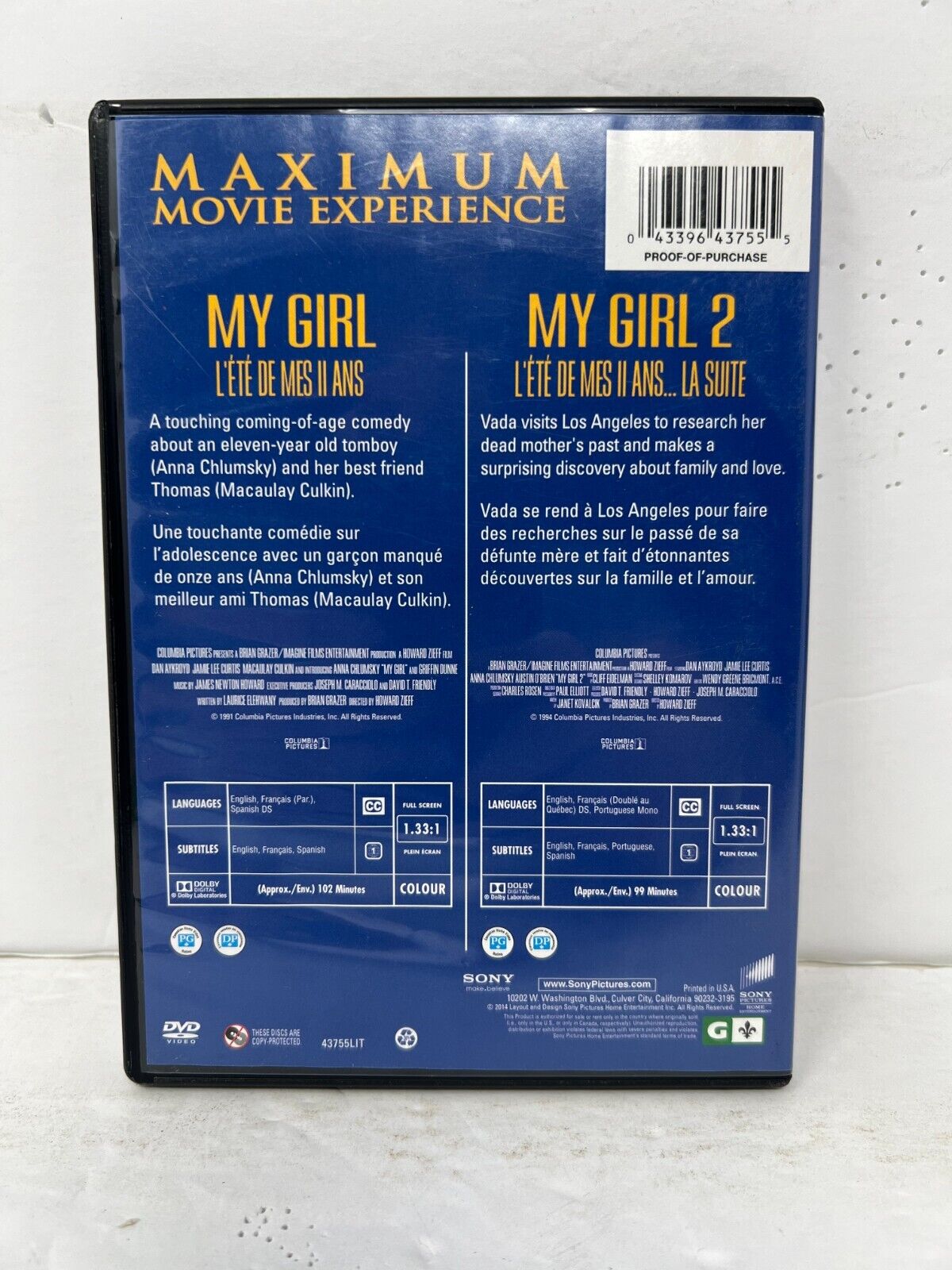 My Girl / My Girl 2 (DVD) Romance Good Condition!!!