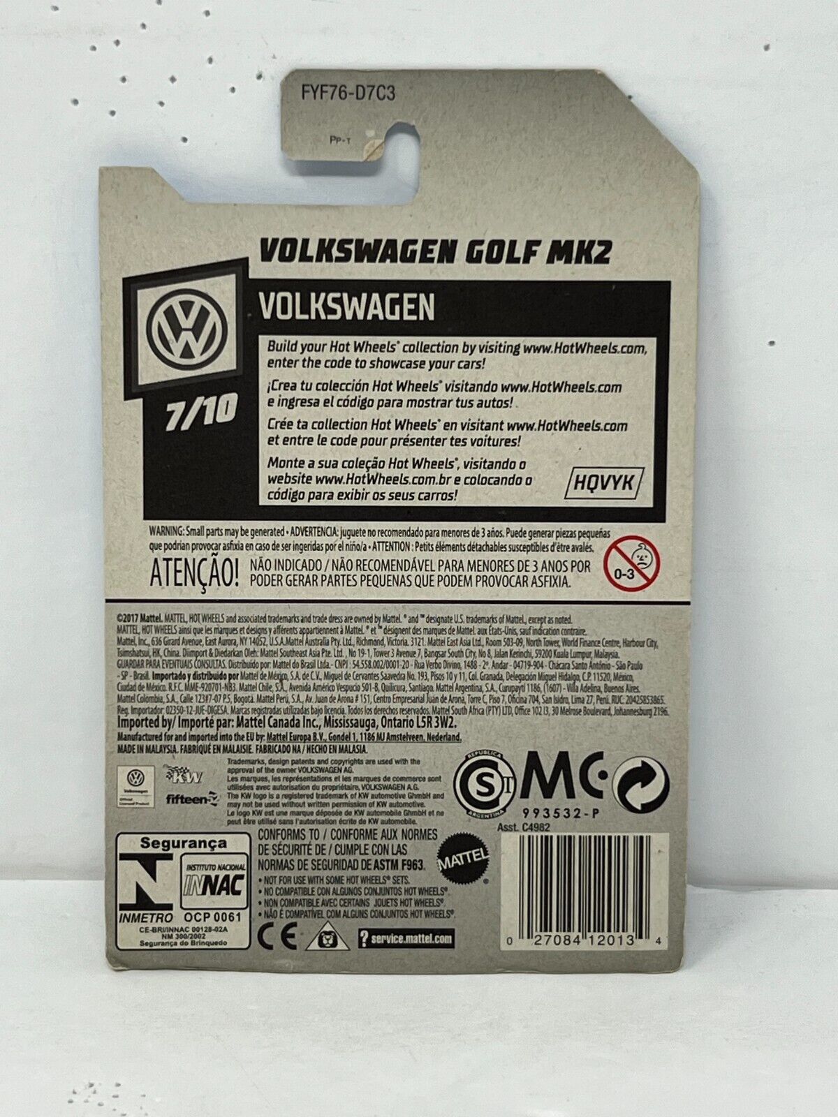 Hot Wheels Volkswagen Golf MK2 1:64 Diecast