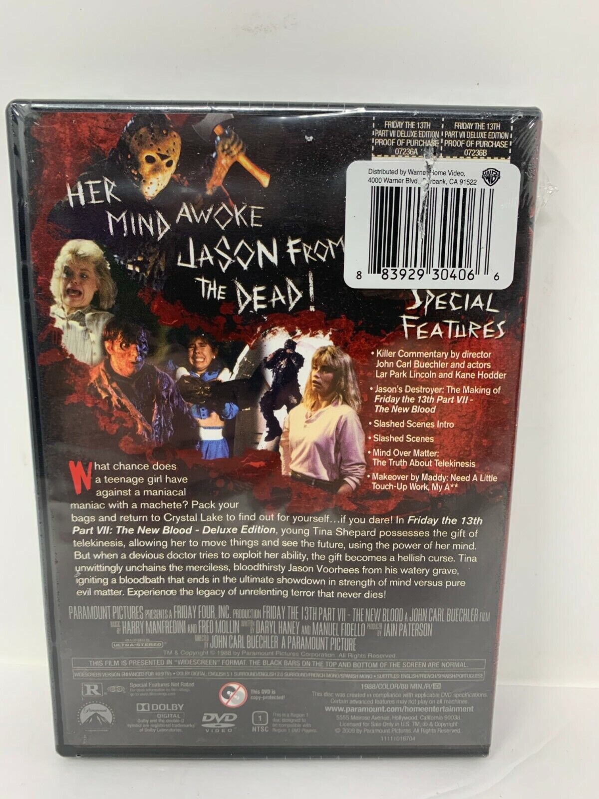 Friday the 13th Part 7 The New Blood (DVD) Horror Good Condition