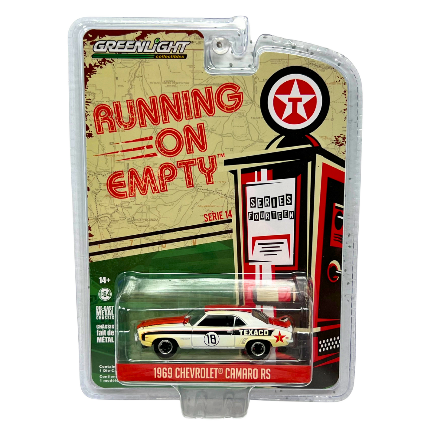 Greenlight Running on Empty 1969 Chevrolet Camaro RS 1:64 Diecast V2