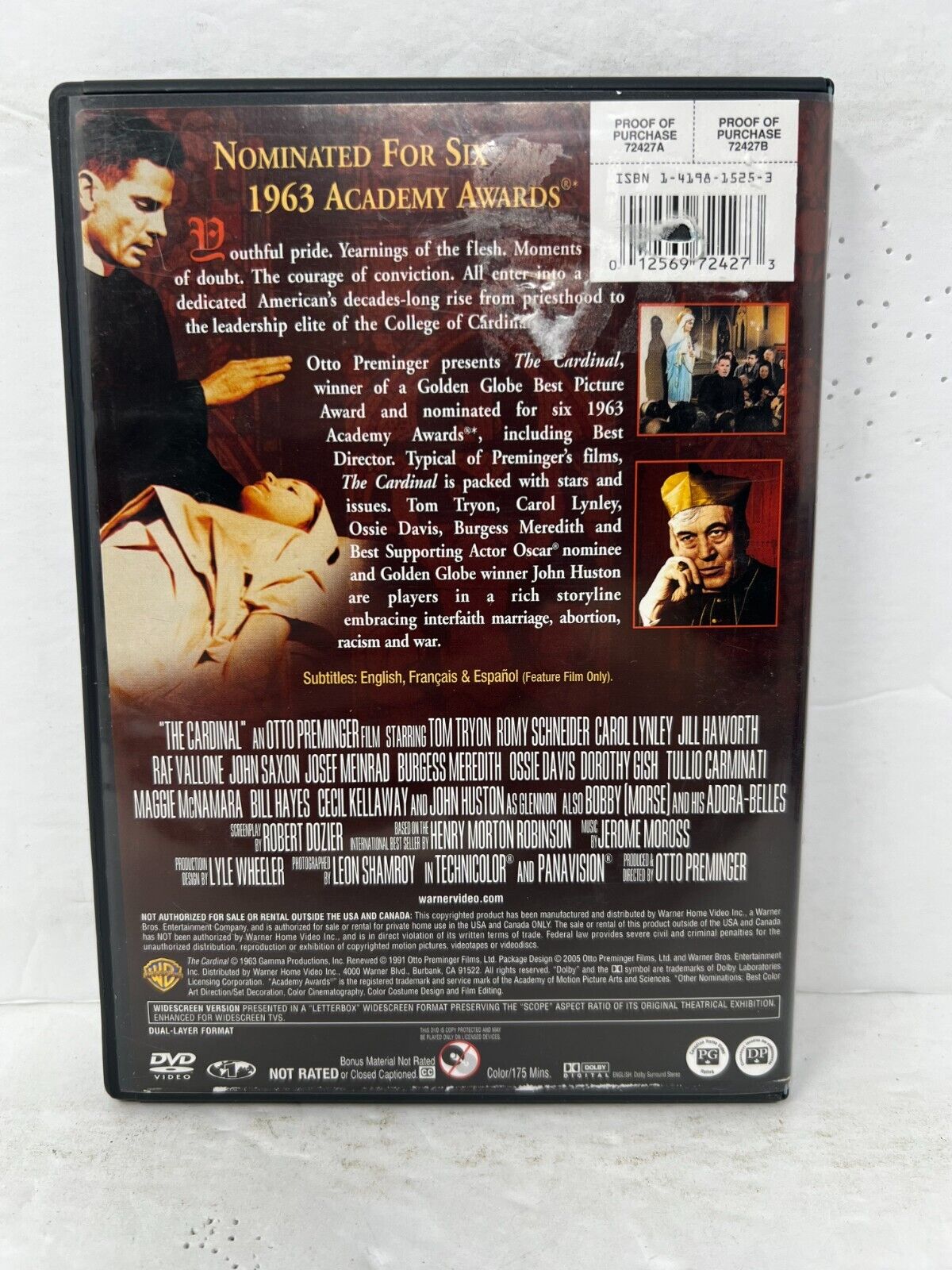 The Cardinal (DVD) Drama Good Condition!!!