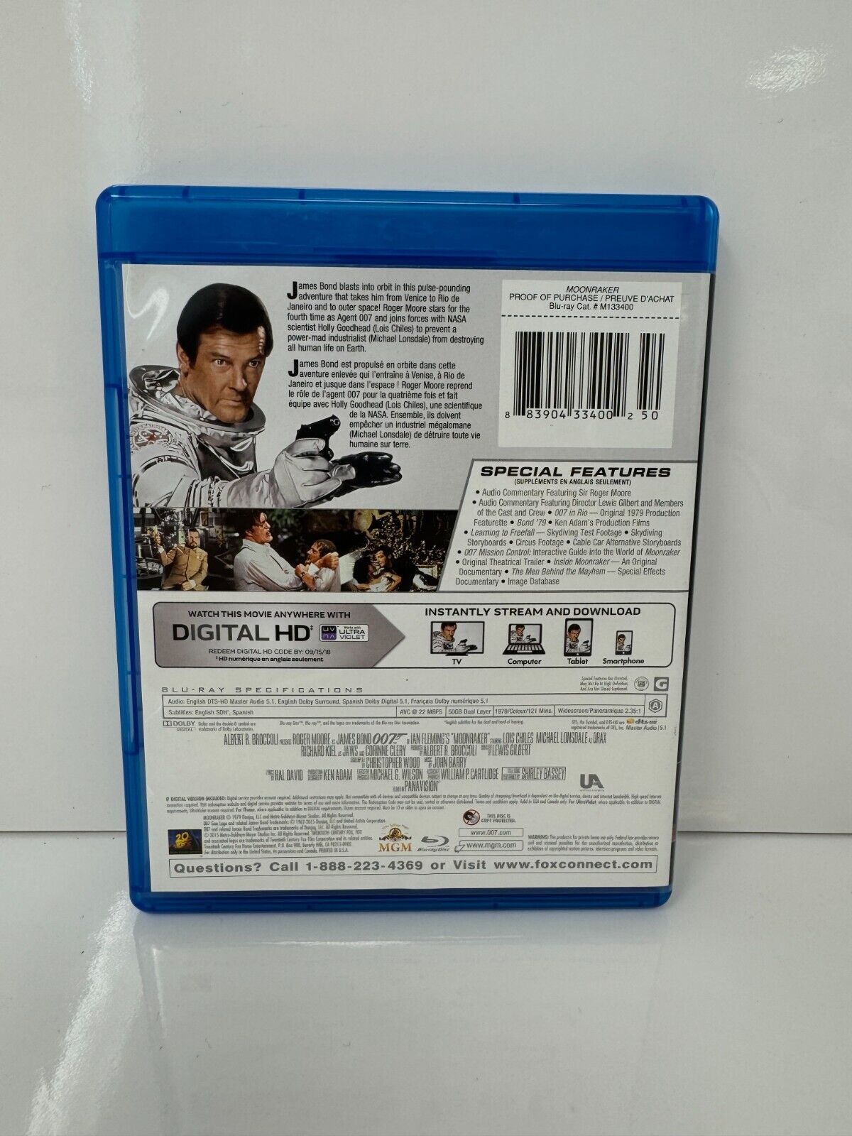 007 James Bond Moonraker (Blu-ray) Action Good Condition!!!