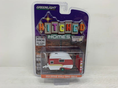 Greenlight Hitched Home 1959 Catolac Deville Trailer Green Machine 1:64 Diecast