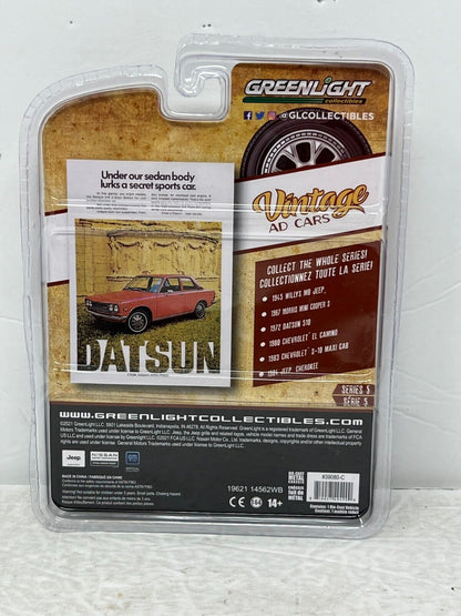 Greenlight Vintage AD Cars 1972 Datsun 510 GREEN MACHINE 1:64 Diecast