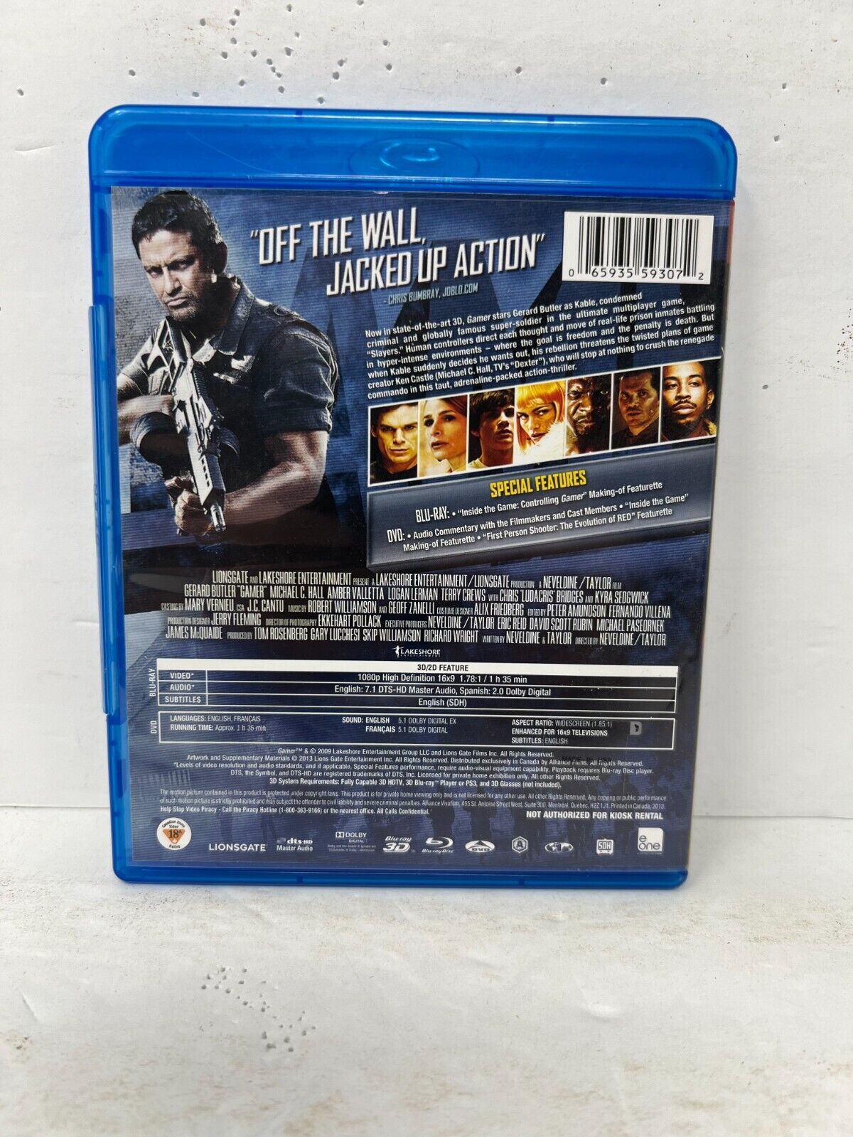 Gamer (Blu-ray 3D) Action Good Condition!!!