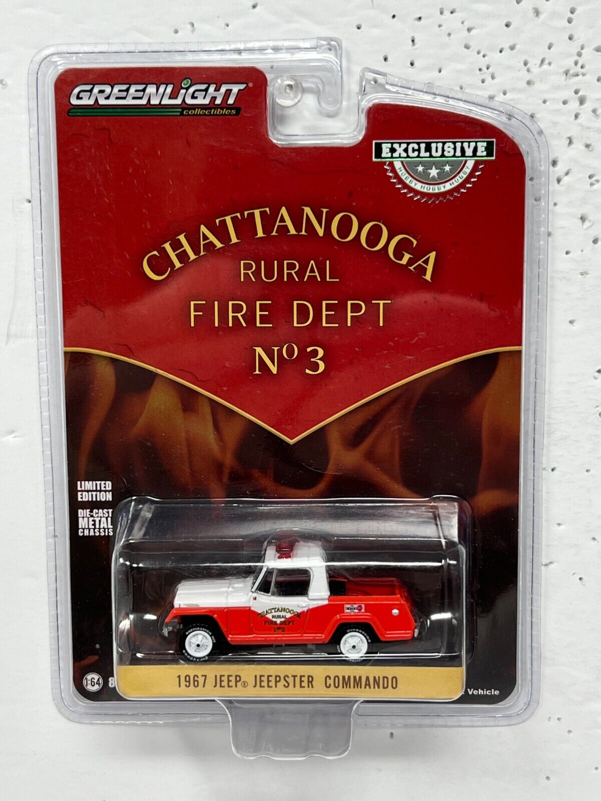 Greenlight Chattanooga Fire Dept. 1967 Jeep Jeepster Commando 1:64 Diecast