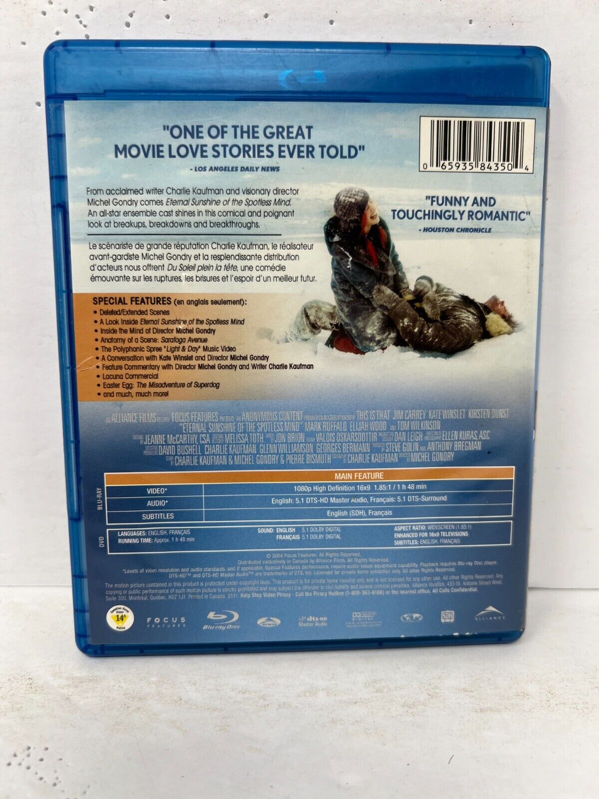 Eternal Sunshine Of The Spotless Mind (Blu-ray) Romance