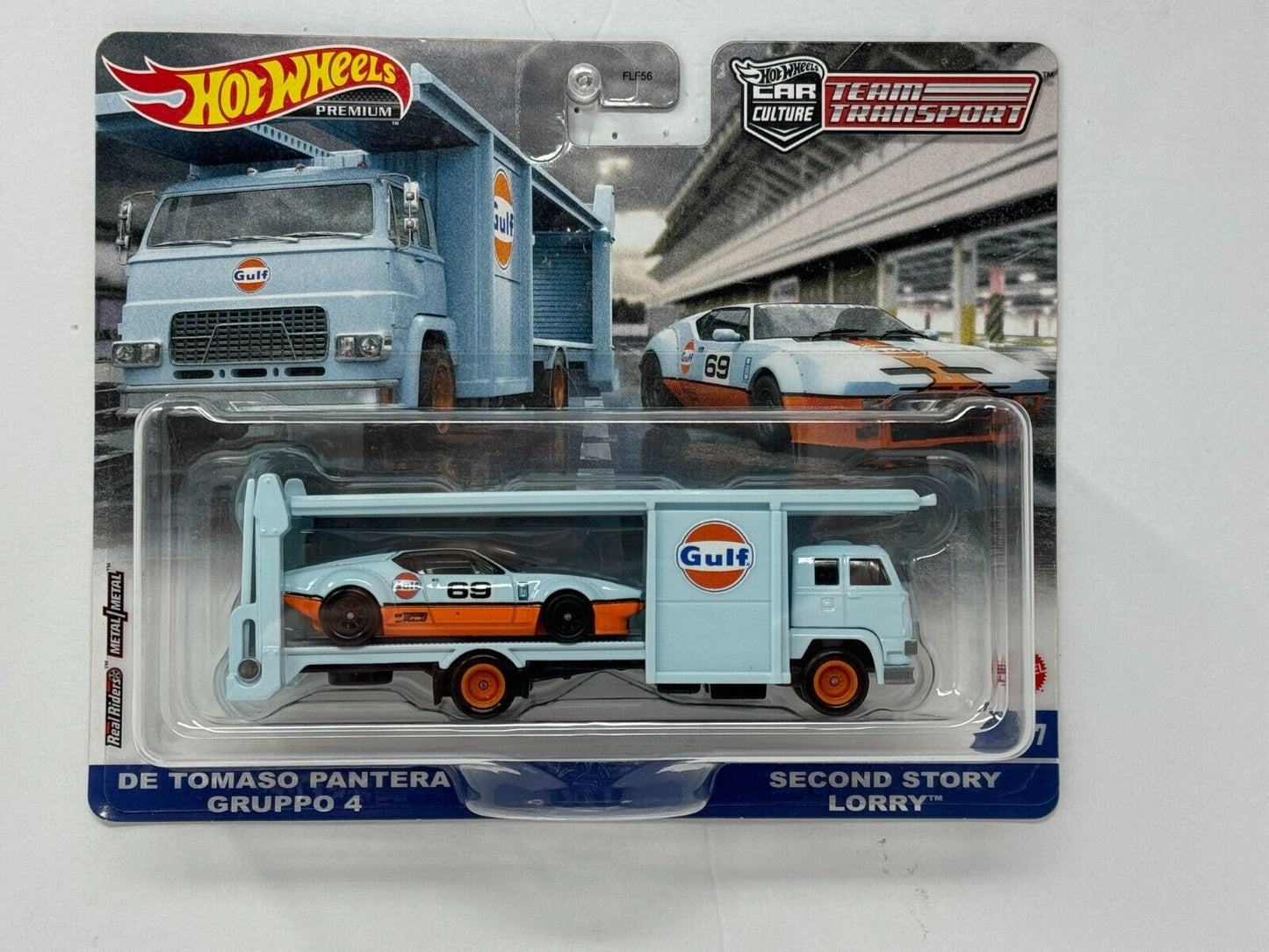 Hot Wheels Premium Team Transport #57 Gulf De Tomaso Pantera Gruppo 1:64 Diecast