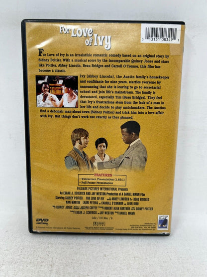 For Love of Ivy (DVD) Sidney Poitier Abbey Lincoln Drama Movie