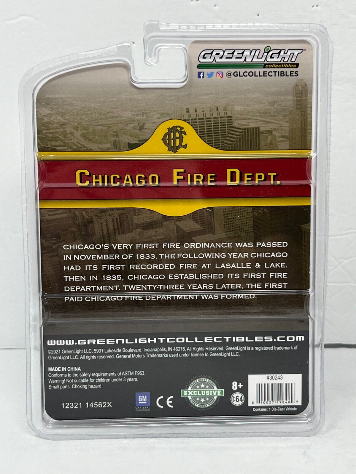 Greenlight Chicago Fire Dept. 1990 Chevrolet Caprice 1:64 Diecast