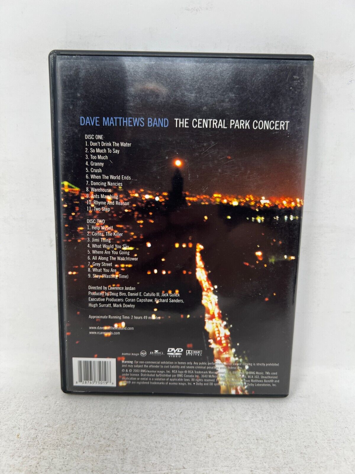 Dave Matthews Band The Central Park Music Concert (DVD) Good Condition!!!