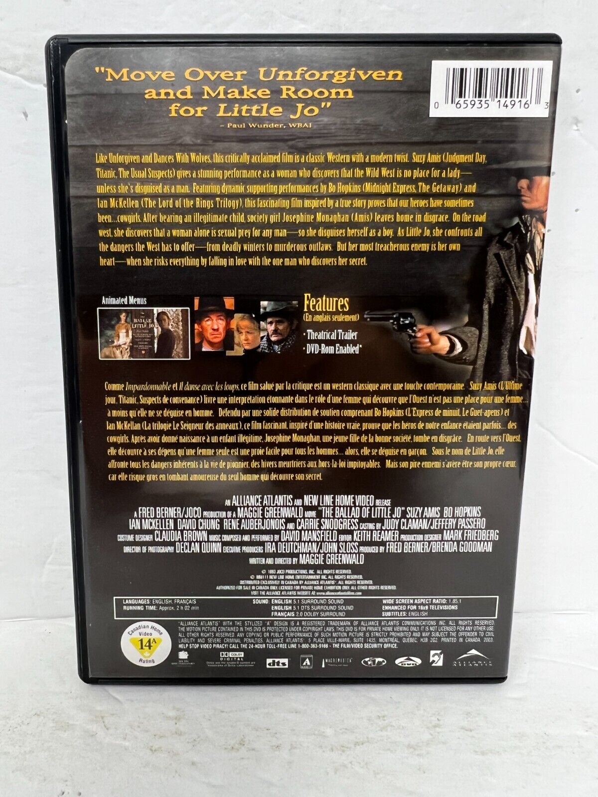 The Ballad of Little Jo (DVD) Western Good Condition!!!