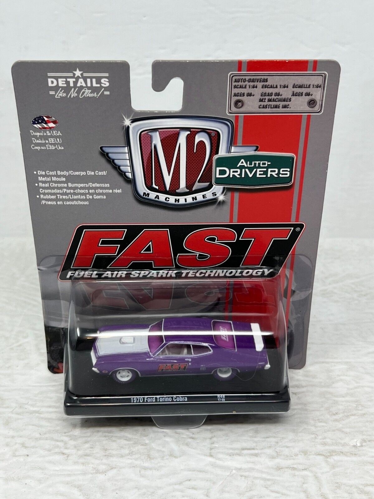 M2 Machines Fast 1970 Ford Torino Cobra CHASE Auto-Drivers 1:64 Diecast