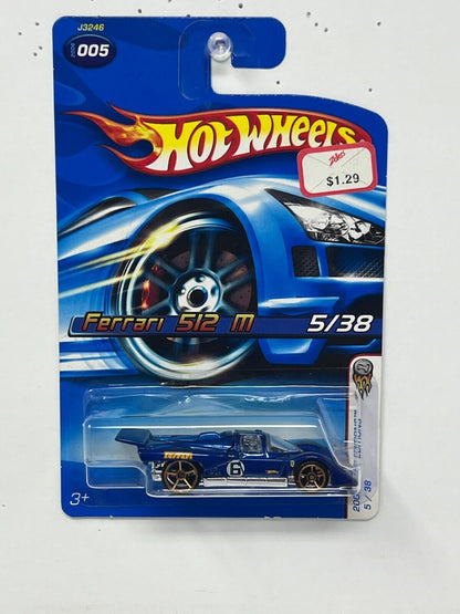 Hot Wheels 2006 First Editions Ferrari 512M Blue 1:64 Diecast V7