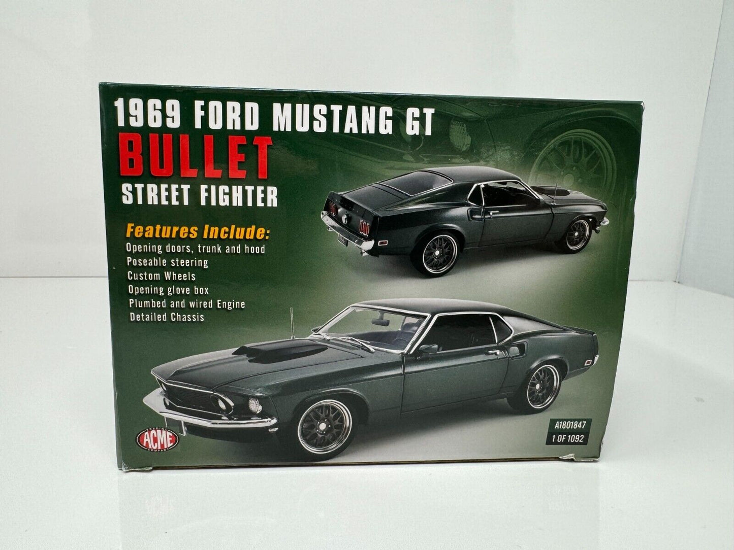 Acme 1969 Ford Mustang GT Bullet Street Fighter 1:18 Diecast 1 of 1092