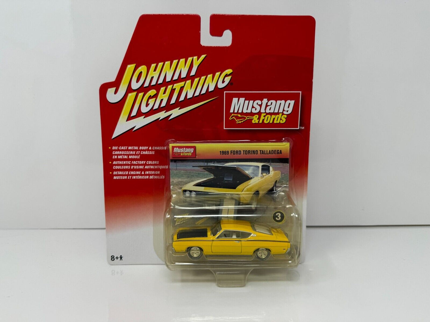 Johnny Lightning Mustang and Fords 1969 Ford Torino Talladega 1:64 Diecast