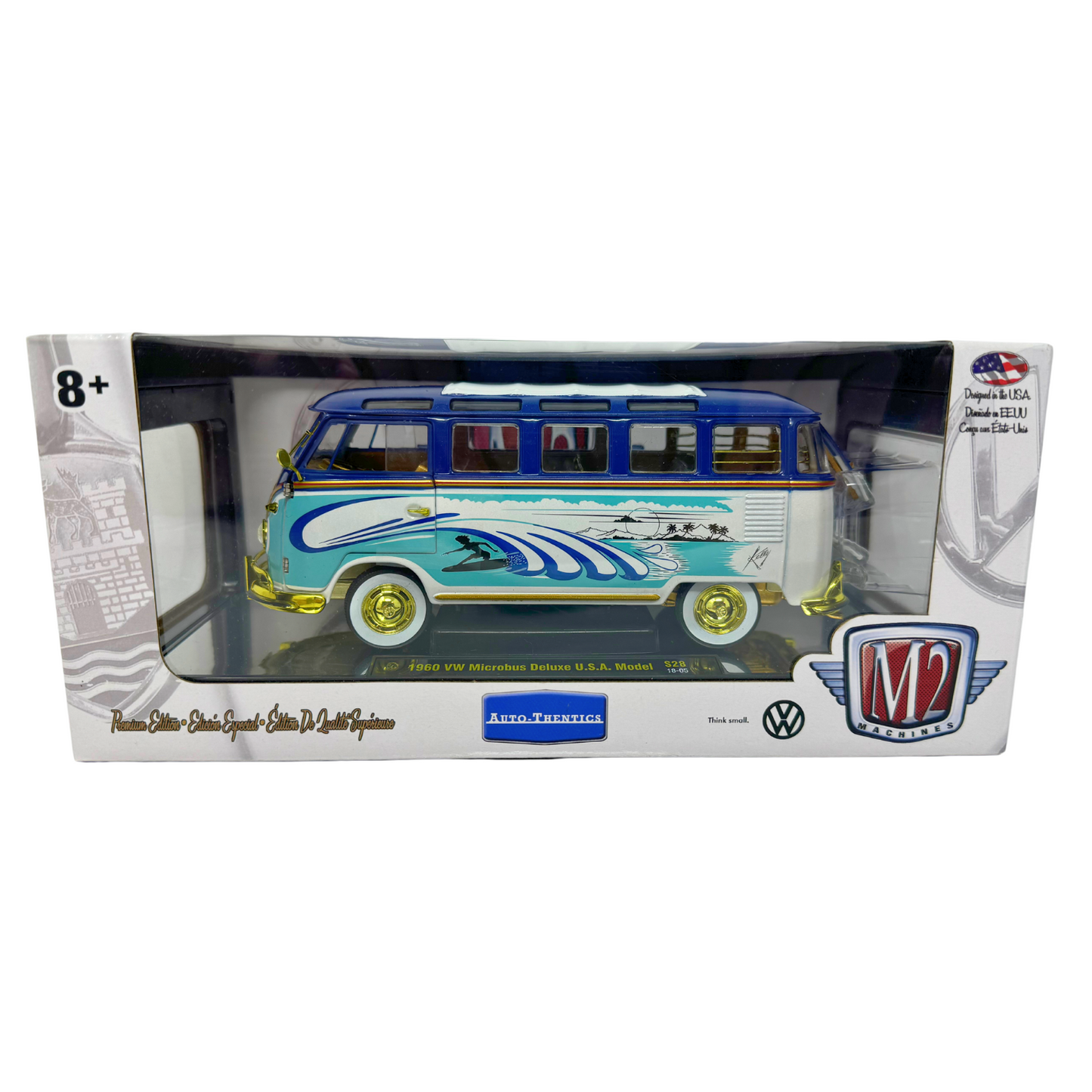 M2 Machines Auto-Thentics 1960 Volkswagen Microbus Deluxe CHASE 1:24 Diecast