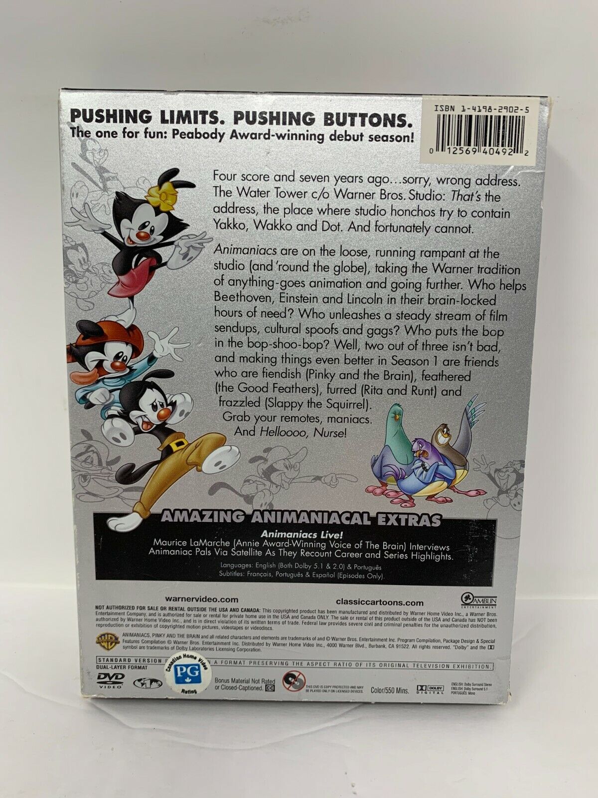 Animaniacs, Vol. 1 (DVD) TV Series Boxset Rob Paulsen Good Condition!!!