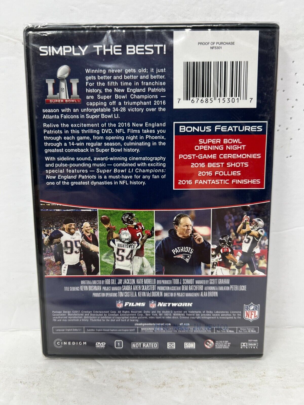 Super Bowl LI Champions New England Patriots (DVD) Sports NFL New and Sealed!!!