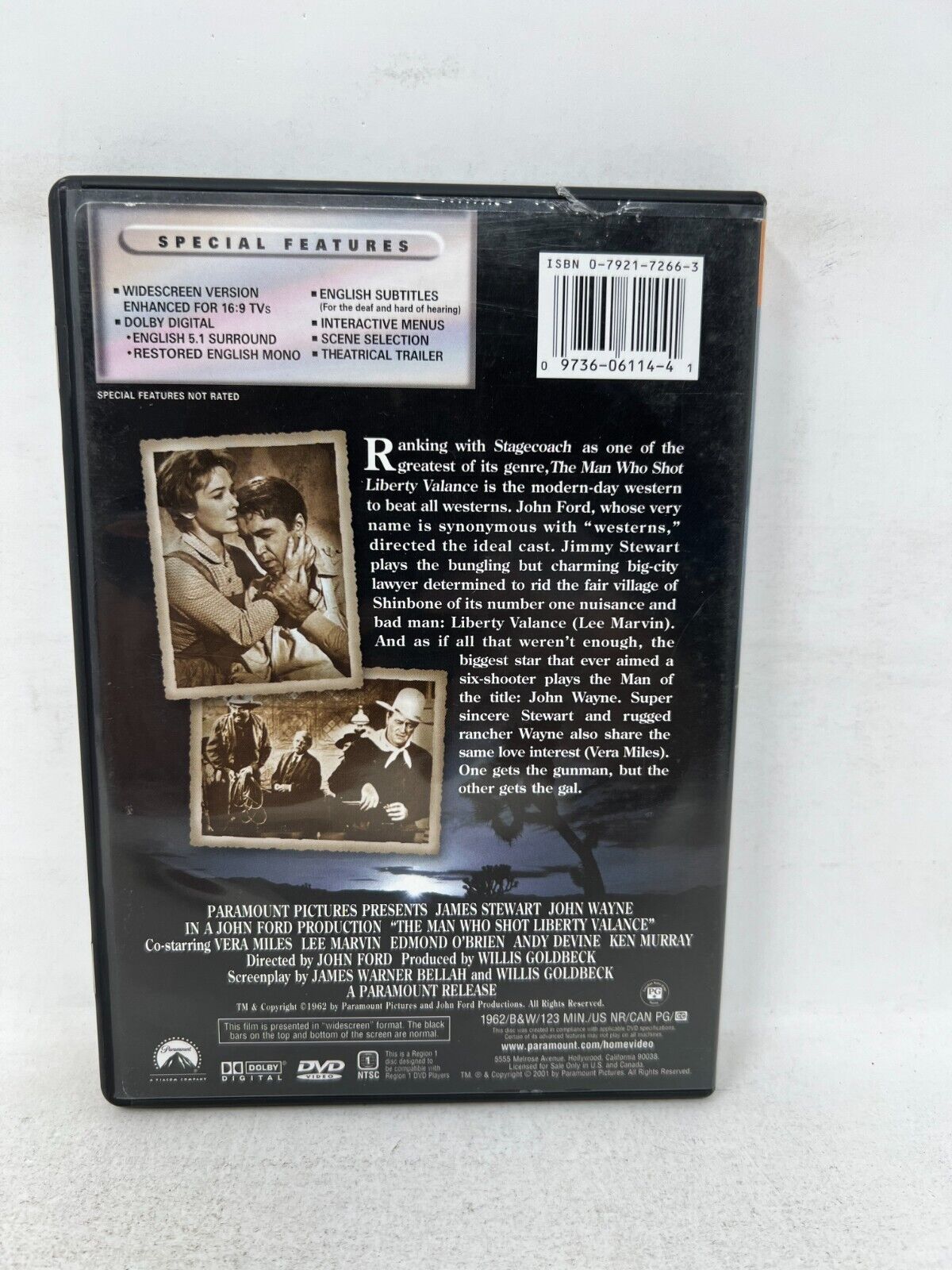 The Man Who Shot Liberty Valance (DVD) John Wayne Western Good Condition!!