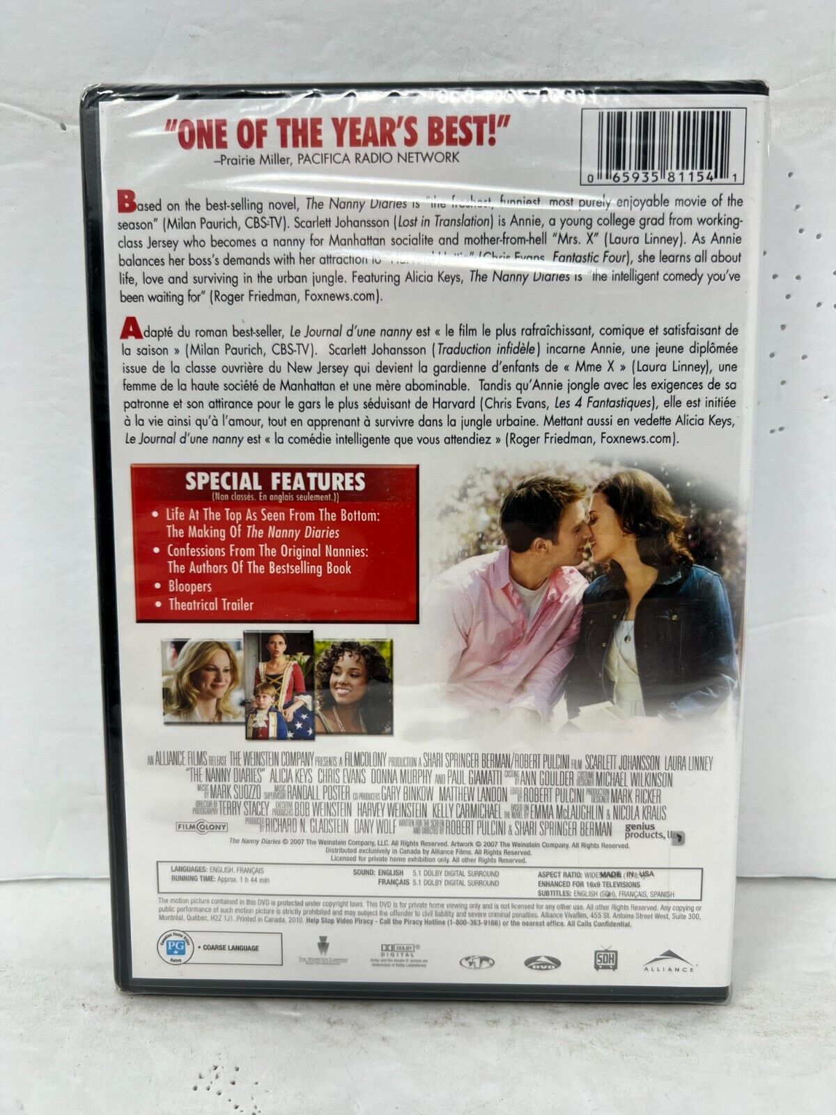 The Nanny Diaries (DVD) Comedy New and Sealed!!!