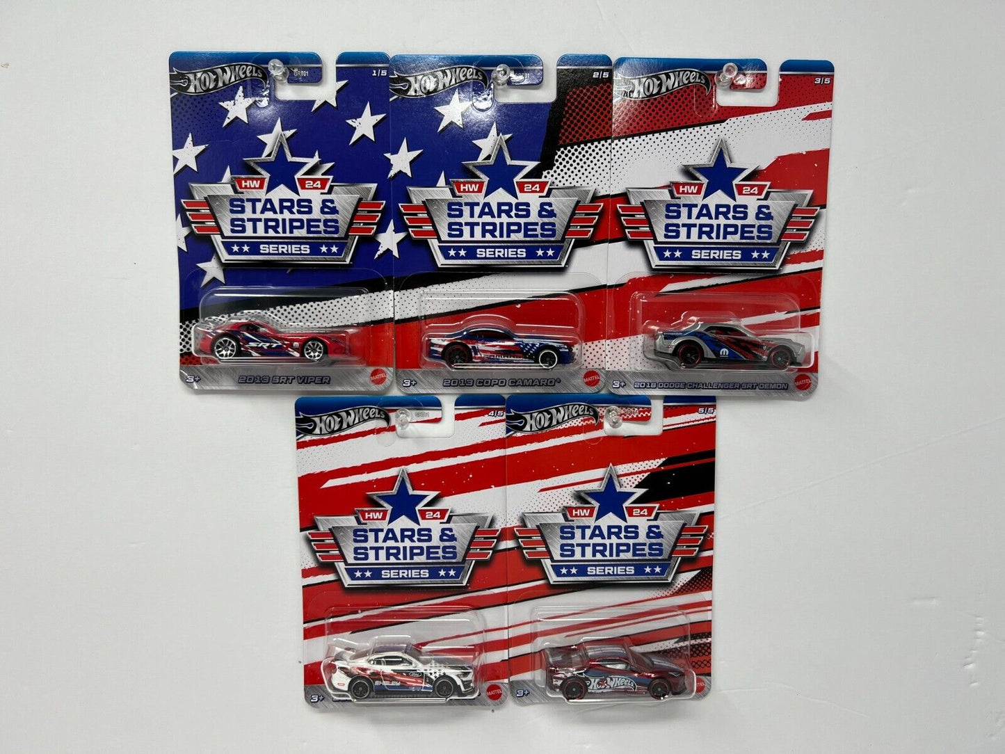 Hot Wheels 2024 Stars & Stripes Exclusives 1:64 Diecast Set of 5