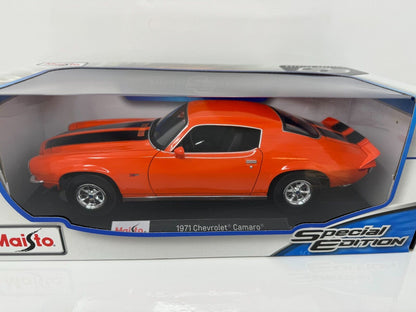 Maisto 1971 Chevrolet Camaro Special Edition 1:18 Diecast Orange