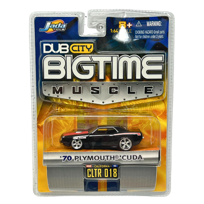 Jada Dub City Bigtime Muscle 1970 Plymouth 'Cuda 1:64 Diecast Black