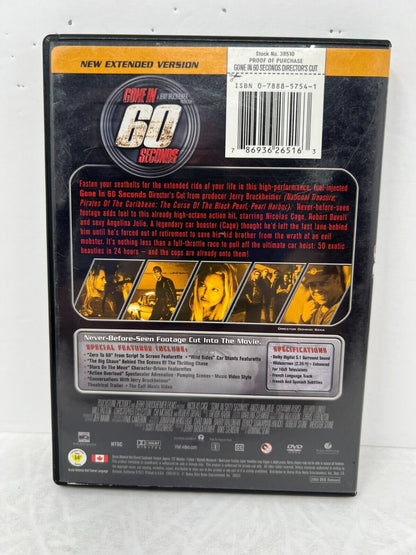 Gone in 60 Seconds (DVD) Action Thriller